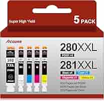 Amazon.com: 280XXL 281XXL Ink Cartridges High Page Yield (5